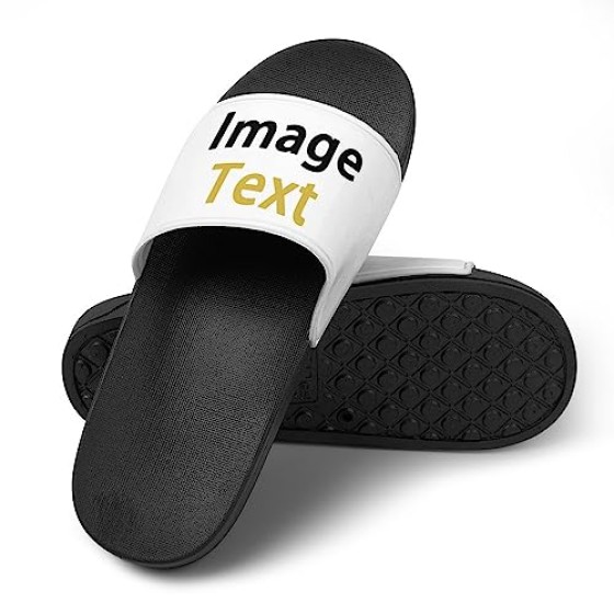 Generic Custom Slides Slippers Personalized Photo Text Slippers Sandals Comfortable Bathroom Shower Slippers Casual Sandals Shoes Customized Sandals for Men Women