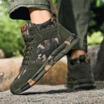 High-top Sports Canvas Camouflage Shoes Suitable for Outdoor Mountaineering and Hiking Training