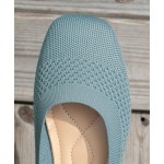 Women's Ballet Flat Shoes Knit Dress Shoes Round Toe Comfortable Casual Dressy Slip On Ballerina Flats for Women