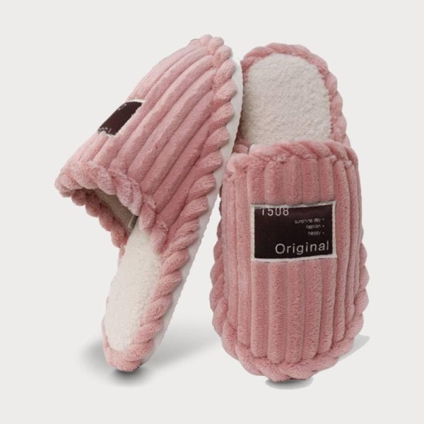 House Bedroom Slippers for Woman Corduroy Closed Toe Ladies Slides