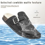 Suede Clogs for Women Men Fuzzy PU Soft Cork Footbed Leather Mules Comfort Potato Shoes with Arch Support
