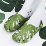 Monstera Slippers, Variegated Monstera Shoes, Non-Slip Soft Lightweight Bathroom Slides Unisex