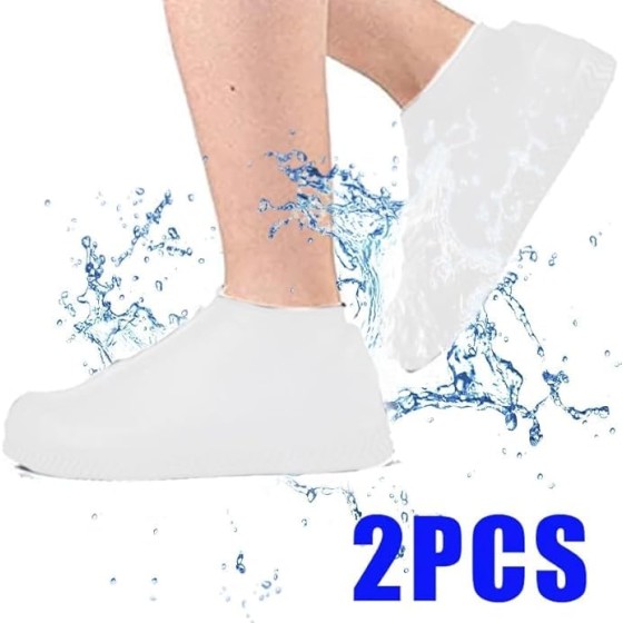 2Pcs Waterproof Silicone Shoe Covers – Non-Slip Elastic Unisex Rain Boots, Wear-Resistant for Outdoor Reusable Overshoes