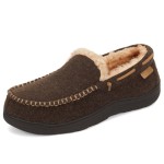 Zigzagger Men's Moccasin Slippers Memory Foam House Shoes, Indoor and Outdoor Warm Loafer Slippers
