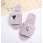 Womens Fuzzy Open Toe Slippers Soft Comfy Memory Foam Slip On Indoor House Bedroom Slides Slippers