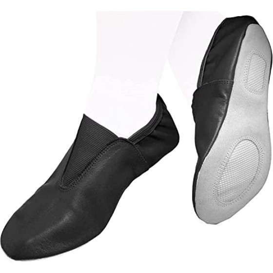 Adult Gymnastic Shoes - Trampoline and Tumbling Agility Gym Footwear - Goat Leather Slip-on With Rubber Sole