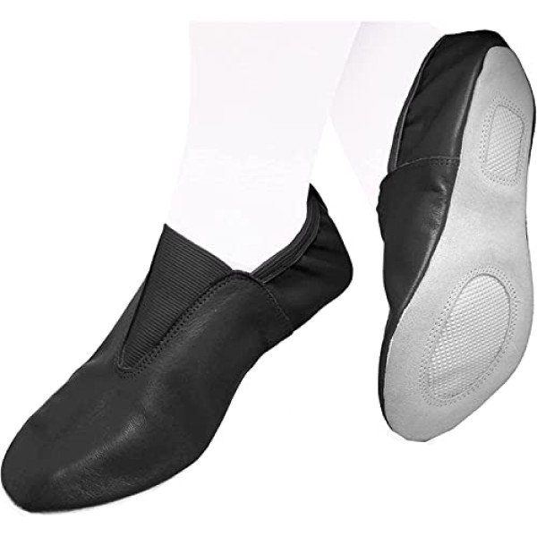 Adult Gymnastic Shoes - Trampoline and Tumbling Agility Gym Footwear - Goat Leather Slip-on With Rubber Sole