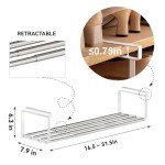 Expandable Shoe Rack Organizer - Adjustable Shoe Rack & Under Cabinet Shelf - for Shoe or Clothing Storage and Organization, Under Shelf Storage (Stainless,2Pcs)