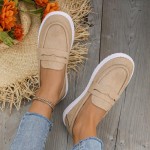 Women's Classic Comfort Suede Penny Loafers Casual Shoes Slip-Ons Lightweight Walking Flats Driving Mocs Boat Shoes