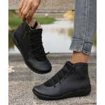 Women's Waterproof Combat Boots Casual Ankle Boots Fashion Round Toe Slip On Elastic Fall Booties Shoes