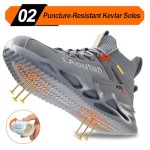 LAoutun Steel Toe Shoes for Men Work Shoes Safety Sneakers Comfortable Lightweight Puncture Proof Slip on Indestructible Construction Work Shoes